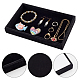 Velvet Jewelry Tray Black Stackable Showcase Jewelry Display Stand Drawer Removable Cosmetic Holder Jewelry Organizer Storage for Earring Necklaces Pendants Bracelet Ring 8.94