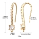 Brass Micro Pave Clear Cubic Zirconia Earring Hooks ZIRC-YW0001-03G-3