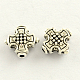 Тибетском стиле крест сплава цинка бисером X-TIBEB-Q053-06-1