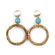 Ciondoli in bambù collane e orecchini set di gioielli SJEW-JS01028-6
