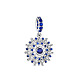 TINYSAND 925 Sterling Silver Water Drop Blue Cubic Zirconia Pendant Beads TS-P-199-1