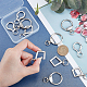 WADORN 12Pcs 3 Style Alloy Spring Gate Ring FIND-WR0001-92-5