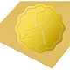 自己接着金箔エンボスステッカー  メダル装飾ステッカー  認識リボン模様  5x5cm DIY-WH0211-172-4