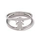 201 Stainless Steel Girl Shape Finger Ring RJEW-J051-20P-2