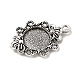 Тибетский стиль сплава цинка Подвеска Цветок кабошоны ободок сеттинги&nbsp;TIBEP-R334-247AS-RS-2