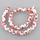 Flower Plum Blossom Printed Porcelain Ceramic Round Beads Strands PORC-O001-10mm-C05-2