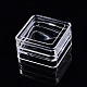 長方形ポリスチレン プラスチック ビーズ保存容器  12個の正方形の小さな箱で  透明  容器：16.5x12.5x2.5cm  小箱：4x4x2.2cm  インナーサイズ：3.4x3.4センチメートル CON-N011-045-5
