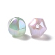 UVメッキレインボー虹色ABSプラスチックビーズ  六角形の丸い  ミックスカラー  13x13.5x13.5mm  穴：2mm KY-G025-13-2