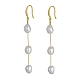 Natural Pearl Dangle Earrings for Women EJEW-P231-09G-1
