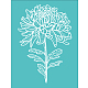 粘着性のシルクスクリーン印刷ステンシル  木に塗るため  DIYデコレーションTシャツ生地  ターコイズ  花柄  28x22cm DIY-WH0173-021-G-1
