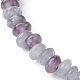 Braccialetti elasticizzati da donna con perline piatte rotonde in giada lilla naturale BJEW-JB09717-03-3