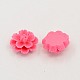 Deep Pink Resin Carnation Flower Cabochons for Mother's Day Jewelry X-CRES-J008-04-2