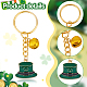 PandaHall Elite 16Pcs 2 Style St.Patrick's Day Alloy Enamel Charms Keychains KEYC-PH0001-70-4