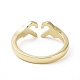 Открытое кольцо-манжета с сердцем из латуни RJEW-A010-01LG-3