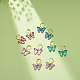Aretes colgantes de mariposa con esmalte de aleación EJEW-JE05045-2