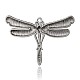 Dragonfly Antique Silver Plated Alloy Enamel Big Pendants ENAM-J269-10AS-2