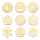OLYCRAFT 9Pcs Sacred Geometry Metal Energy Stickers Flower of Life Orgone Pyramid Stickers Stainless Steel Golden Stickers for Scrapbooks DIY Resin Crafts Phone & Water Bottle Decoration DIY-OC0008-58-1