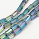 Faceted Column Electroplated Glass Beads Strands EGLA-F102-01A-1