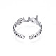 304 Stainless Steel Word Love Open Cuff Ring for Women RJEW-S405-262P-3