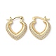 Heart Brass Cubic Zirconia Hoop Earrings EJEW-K247-09G-1