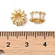 Perles de placage en laiton avec zircone cubique de micro pave KK-Q795-02-4