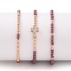 Set di braccialetti di perline di nylon intrecciati regolabili BJEW-JB05735-01-2