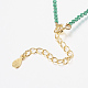Collane di perline con gemme sintetiche (imitazione di smeraldi) NJEW-K108-03-01-3