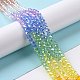 Transparent Electroplate Glass Beads Strands GLAA-E036-02-2