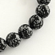 Natural Gemstone Snowflake Obsidian Round Bead Strands G-R264-12mm-1