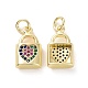 Brass Micro Pave Colorful Cubic Zirconia Charms KK-E068-VF139-1