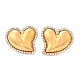 Серьги-гвоздики в форме сердца из нержавеющей стали 304 с микропаве из прозрачных кубических цирконий EJEW-V016-01G-01-4