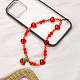 Ремешки для мобильных телефонов с кошачьим глазом и акриловыми бусинами HJEW-SW00137-02-3