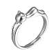 Shegrace ajustable 925 anillos de dedo de gatito de plata de ley JR254A-1