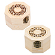 Gorgecraft scatola di immagazzinaggio di legno cavo incompiuto di forma ottagonale 2pcs OBOX-GF0001-10-1