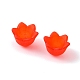 Gorras de cuentas acrílicas gruesas rojas transparentes esmeriladas flor de tulipán X-PL543-6-2