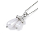 Стойка покрытие латунь микропаве прозрачный кубический цирконий каплевидный кулон коробка цепочка ожерелья NJEW-P317-03P-1
