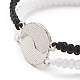 Émail yin yang couple assorti bracelets de perles tressées ensemble BJEW-JB08557-5