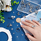 UNICRAFTALE DIY Cuff Ring Making Kit Size 6 1/4 Open Cuff Ring Bezel Tray 304 Stainless Steel Finger Ring Cabochon Ring Bases with Glass Cabochons Metal Cuff Rings Cabochon Domes Set for Ring Making STAS-UN0039-45-2