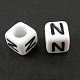 Perles européennes de lettre en acrylique OPDL-R050-10mm-N-1