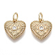 Brass Micro Pave Clear Cubic Zirconia Charms X-KK-S356-018G-NF-1