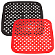 Gorgecraft 2 couleurs silicone doublures de friteuse à air carré réutilisable tapis de cuisson ensemble tapis en caoutchouc antiadhésif panier pad pour papier parchemin remplacement friteuse à air cuisson cuisson à la vapeur AJEW-GF0006-33-1