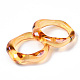 透明樹脂指輪  ABカラーメッキ  ダークオレンジ  usサイズ6 3/4(17.1mm) RJEW-T013-001-E05-3