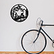 鉄の壁の芸術の装飾  フロントポーチ用  リビングルーム  キッチン  マットなスタイル  ライディング  300x300x1mm  穴：5mm HJEW-WH0067-174-5