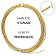 BENECREAT 6m 1.2mm Thick Golden Craft Copper Wire CWIR-WH0013-003C-2
