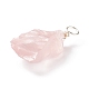 Ciondoli in quarzo rosa naturale grezzo grezzo PALLOY-JF01785-01-4