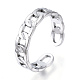 304 anello del polsino aperto a forma di catena di barbazzali in acciaio inossidabile RJEW-N040-40-1