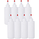 BENECREAT 8 Pack 6.8 Ounce(200ml) White Plastic Squeeze Dispensing Bottles with Red Tip Caps - Good For Crafts DIY-BC0009-06-1