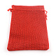 ポリエステル模造黄麻布包装袋巾着袋  ミックスカラー  13.5x9.5cm X-ABAG-R004-14x10cm-M1-2