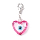 Heart with Evil Eye Resin & Acrylic Pendant Decorations HJEW-JM01402-2