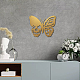 Creatcabin Art mural en métal tête de mort papillon décoration murale à suspendre en fer pour intérieur ou extérieur maison salon cuisine jardin décoration cadeau doré 11.8 x 9.4 DJEW-WH0306-013A-02-6